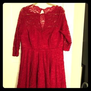 Cranberry vintage style lace dress
